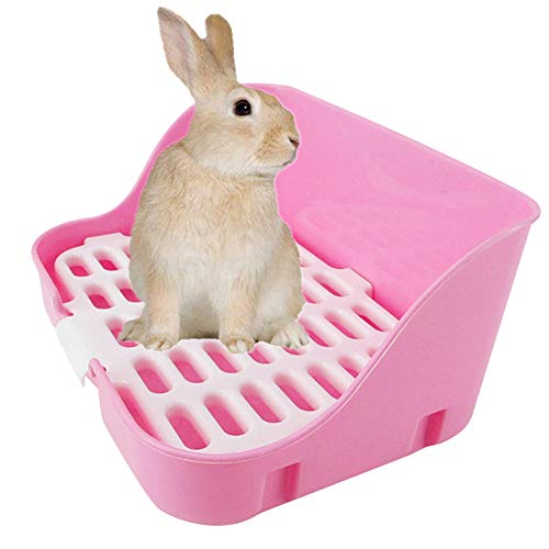 Meerschweinchen Toilette Meerschweinchen Zubehoer Katzenstreutablett Kaninchenkäfig Hamster Käfig Tablett Kaninchen Katzentoilette Kaninchen Toilette pink von hongyupu