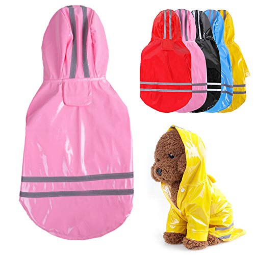 hongyupu Hunde Regenmantel Wasserdicht Hunderegenmantel Grosse Hunde Welpenregenmantel Hund Regenmantel mit Kapuze Hund voller Regenmantel pink,L von hongyupu