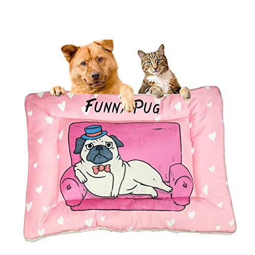 hongyupu Hundedecken Katzendecke Haustierdecke Hundekiste Mat Flauschige Katze Mat Waschbares Hundebett Hundebett klein Welpendecken Warme Hundedecke pink,m von hongyupu