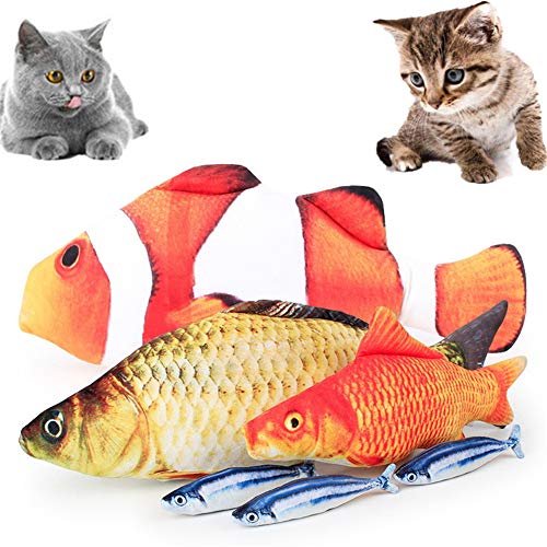 hongyupu Katzen Spielsachen Katzen Spielzeug Cat Kicker Fischspielzeug Interaktives Katzenspielzeug Katzen Zauberstab Kätzchen-Spielwaren für Innenkatzen a,20cm von hongyupu