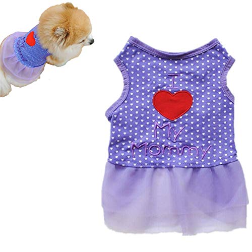 hongyupu Katzenkleid Haustierkleid Bling Hundekleid Hundekleidung für kleine Hunde Süßes Welpenhochzeitskleid Nette Hundekleider Brautkleider für Hund Purple,l von hongyupu