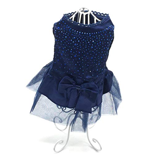 hongyupu Katzenkleid Haustierkleid Hundekleidung für kleine Hunde Brautkleider für Hund Hundekleid für den Sommer Rock für kleinen Hund Haustier Party Kleid Blue,xs von hongyupu