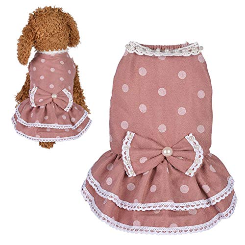 hongyupu Katzenkleid hundekleid Hundekleid für den Sommer Hundekleid für große Hunde Rock für kleinen Hund Hundekleidung Welpenkleidung Brautkleider für Hund pink,l von hongyupu