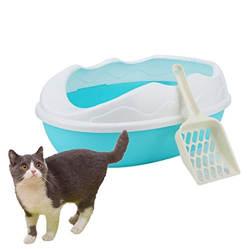 hongyupu Katzentoilette Katzenklo Anti-Splash-Bettpfanne Haustier Toilette Selbstreinigende Katzenstreu Eckstreu Tablett Cat Kaninchen Toilette Blue von hongyupu