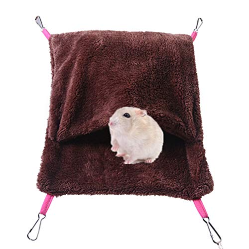 hongyupu Papageienspielzeug Ratten Zubehör Vogelhütte Rattenbett Meerschweinchen-Hängematte Hütte für Papageien, Wellensittiche, Sittiche, Nymphensittiche Brown,l von hongyupu