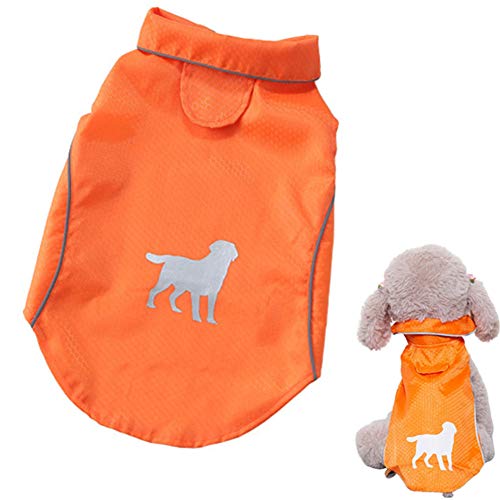 hongyupu Regenmantel Für Hunde Wasserdicht Regenjacke Hund Hundemäntel wasserdicht und warm Hundemäntel für große Hunde wasserdicht orange,L von hongyupu