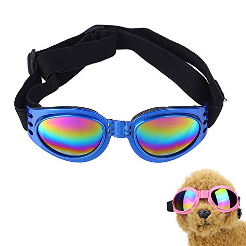 hongyupu Sonnenschutz Hund Hunde Sonnenbrille Gläser für Katzen Faltbare Hundesonnenbrille UV-Brille für Hund Schutzbrille wasserdichte Hundebrille Blue von hongyupu