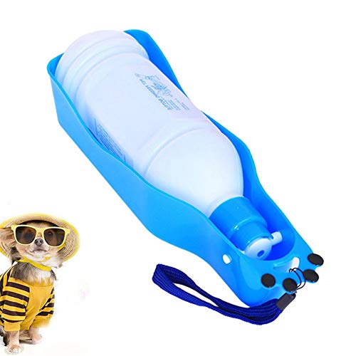 hongyupu Tragbare Haustier Wasserflasche Trinkflasche Hunde für Unterwegs Pet Outdoor Travel Wasserspender Tragbare Hundewasserflasche Blue,350ml von hongyupu