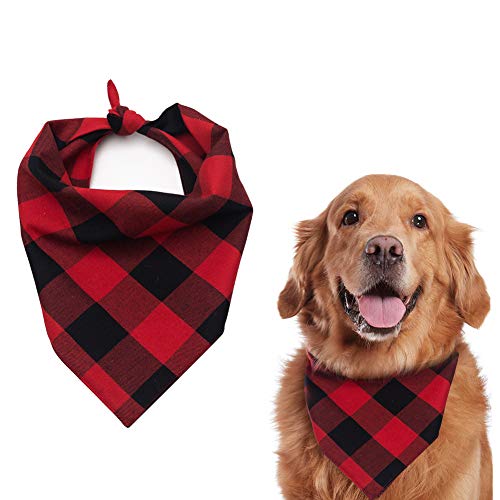 hongyupu hundehalstuch Hunde halstücher Hundebekleidung Rotes Kopftuch Hund Mohn Bandana Haustier Schal Bandana für Hund Katzenbandana für Geburtstagsgeschenk red Black,l von hongyupu