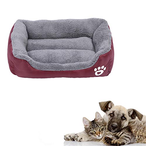 hundebett Grosse Hunde hundebett kleine Hunde Haustierbetten Für Katzen Luxus Hundebett Plüsch Hundebett Warmes Hundebett Kleines Katzenbett Wine red,m von hongyupu