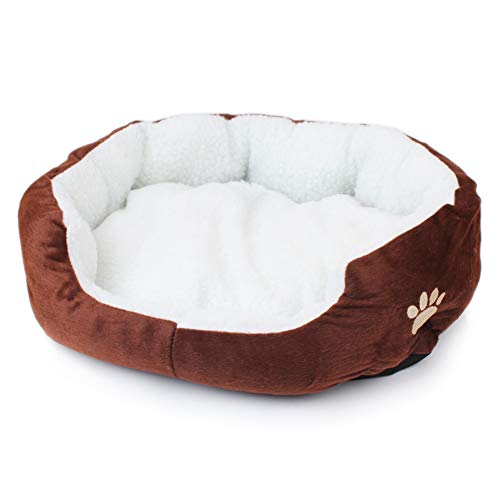 hundebett Grosse Hunde hundebetten für mittlere Hunde Haustierbetten Für Hunde Warmes Hundebett Katzenhöhle Luxus Hundebett Hundekomfortbett Brown,50 * 40cm von hongyupu