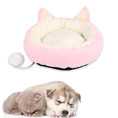 hundebetten hundebett kleine Hunde Hundekomfortbett Plüsch Hundebett Warmes Hundebett Ovales Hundebett Hund Schlafsofa Katzen Donut Bett pink,m von hongyupu