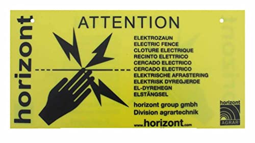 Warnschild Vorsicht Elektrozaun international Set mit 4 Stück von horizont