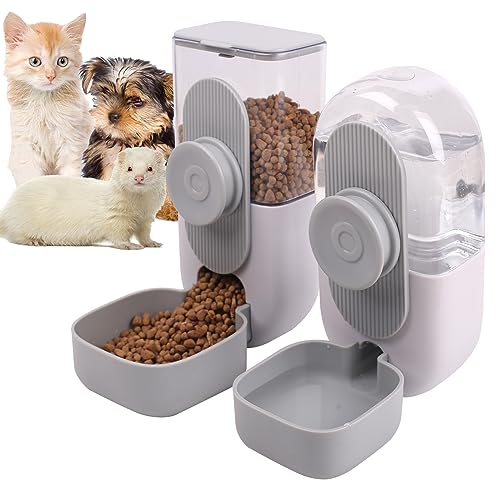 Automatischer Futter- und Wasserspender zum Aufhängen, automatische Schwerkraft für Kaninchen, Frettchen, Hasen, Igel, Futter- und Wasserspender-Sets, Katzen-/Hundefutter- und Wasserspender, von hugyou