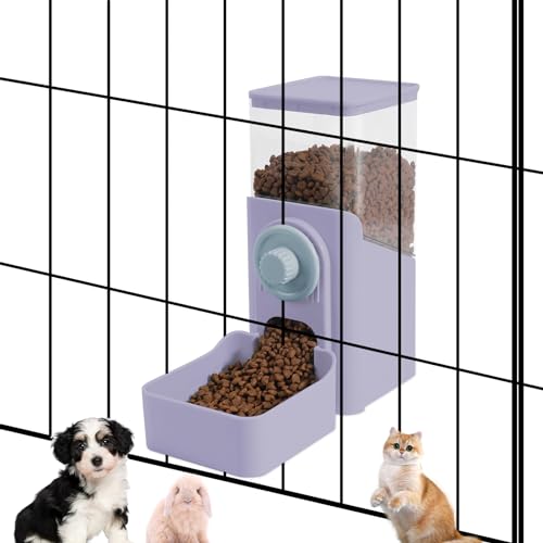 Automatischer Futterspender für Haustiere, zum Aufhängen, Schwerkraft, Kaninchen, Frettchen, Kaninchen, Igel, Futterspender für Katzen und Hunde, zum Aufhängen (lila) von hugyou