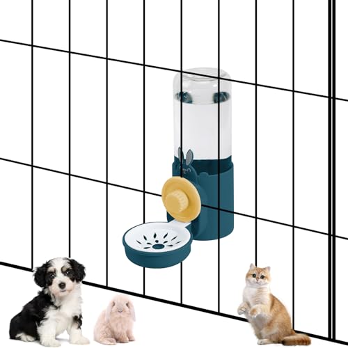 Hängender automatischer Haustier-Wasserspender, Auto-Siphon Kaninchen Frettchen Häschen Igel Bewässerungsspender Katze Hund Wassernapf zum Aufhängen (Dunkelblau) von hugyou