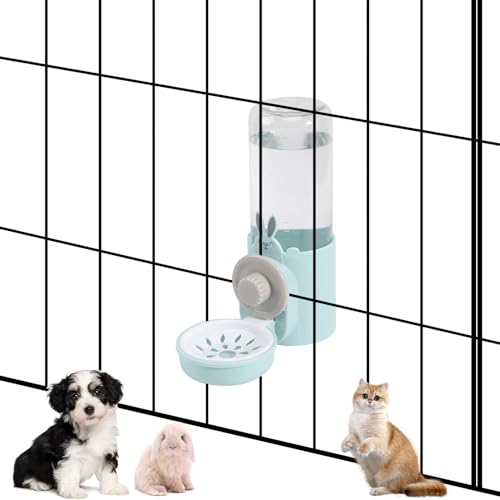 Hängender automatischer Haustier-Wasserspender, Auto-Siphon Kaninchen Frettchen Häschen Igel Bewässerungsspender Katze Hund Wassernapf zum Aufhängen (Hellblau) von hugyou