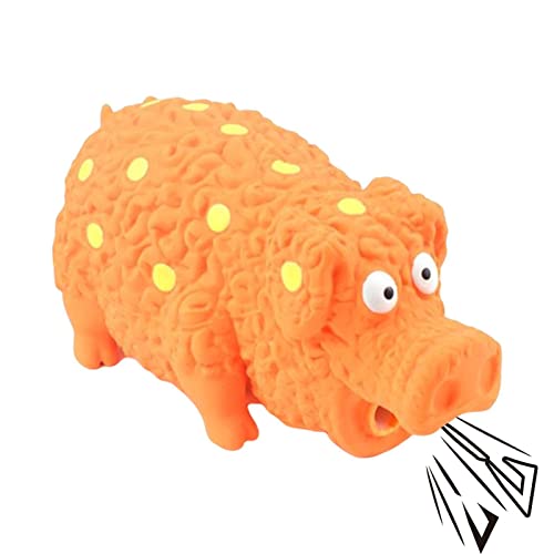 Gummi Schwein Quietscher Hundekauspielzeug, Unzerstörbare Hundezahnbürste Quietschende Hundespielzeug, Squeaker Training Welpen Lieferungen, Durable Latex Grunting Abbto von huiba