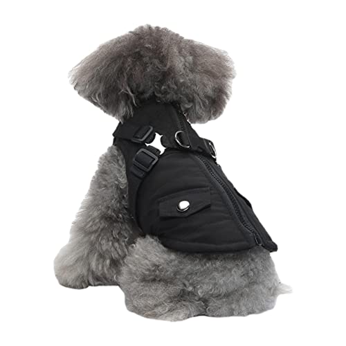 Warme Jacke für Haustiere,Kleine Hundeweste Geschirr Mit Leine Welpen Winter Kaltes Wetter Mantel | Haustier Warme Jacke Kleine Hunde Weste Harness Welpen Winter Kaltes Wetter Mantel Huiba von huiba