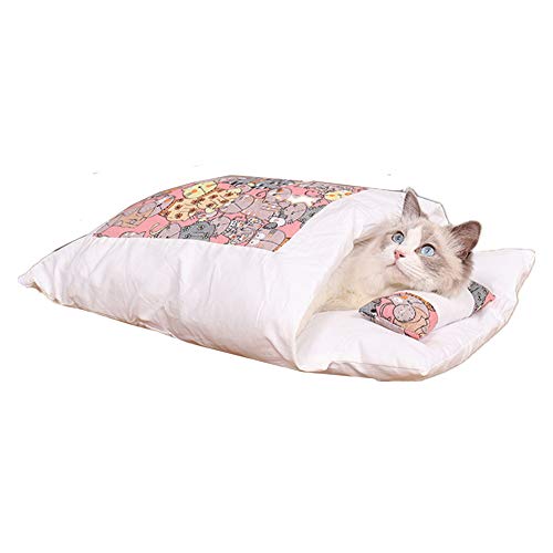 huihuijia Höhle Katzenbetten für Hunde aus Plüsch, warmes Hundebett, Hundebett, Sofa, Bett, Haustierbett, Katze, großes Bett, Rosa von huihuijia