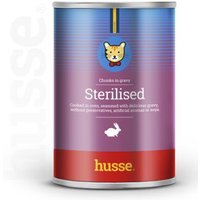 husse 24 Dosen je 415 g. Sterilised Stückchen. Ausgewogene Mahlzeit mit Taurinzusatz von husse