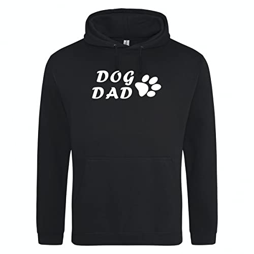 huuraa Unisex Hoodie Dog Dad Tapse Pullover Vegan Größe L Deep Black mit Motiv für alle Hundemenschen Geschenk Idee für Freunde und Familie von HUURAA