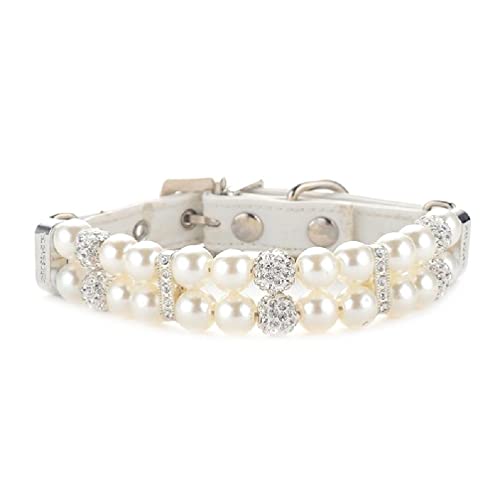 Einstellbare Halsband Für Hochzeit Schmuck Mit Strass +Perlen Halskette Einstellbare Kätzchen Hochzeit Halsbänder Hund Halskette von huwvqci