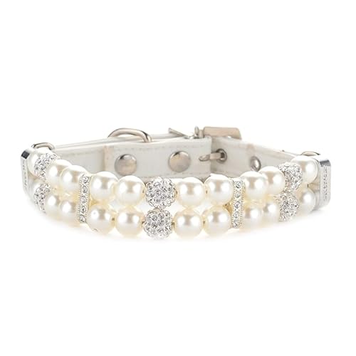 Einstellbare Halsband Für Hochzeit Schmuck Mit Strass +Perlen Halskette Einstellbare Kätzchen Hochzeit Halsbänder Hund Halskette von huwvqci