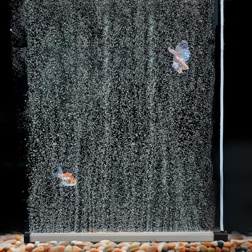 hygger Aquarium Bubble Strip, Nano Air Bubble Curtain Wall Aquarium Air Stone Kit, Quiet High Dissolved Oxygen Diffuser Fish Tank Bubbler Decorations for Freshwater Salzwasser (13.8 Inch) von hygger