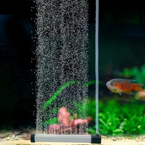 hygger Aquarium Bubble Strip, Nano Air Bubble Curtain Wall Aquarium Air Stone Kit, Quiet High Dissolved Oxygen Diffuser Fish Tank Bubbler Decorations for Freshwater Salzwasser (5.9 Inch) von hygger