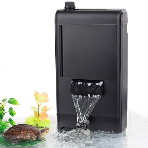 hygger Aquarium Innenfilter, 8W Aquarium Schildkrötenfilter Einstellbarer Wasserdurchfluss Tauchbarer mit Niedrigem Wasserstand Durchfluss Aquarienfilter für Aquarien von hygger