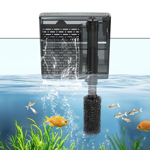 hygger Aquarium-Kochfeldfilter, 6 W, einstellbarer Wasserdurchfluss, externer Filter, Aquarium, 210 GPH für Aquarien mit einem Fassungsvermögen von 15–40 Gallonen von hygger