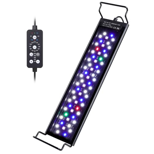 hygger Aquarium LED Beleuchtung,14W Vollspektrum Aquarium Beleuchtung,24/7 Aquarium Lampe Fish Tank Light mit 9 Mehreren Farben und 10 Einstellbare Helligkeit für 30-45cm Süßwasser Tanks von hygger