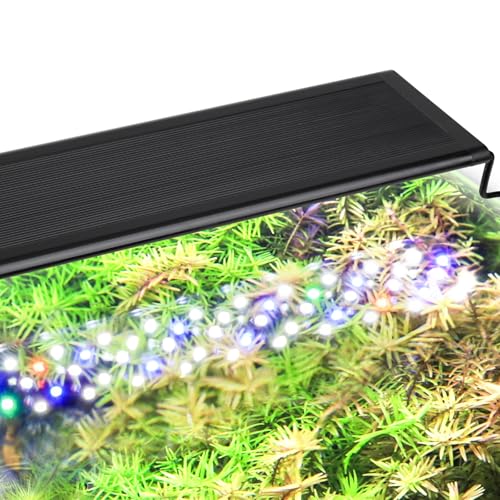 hygger Aquarium LED Beleuchtung,24W Vollspektrum Aquarium Beleuchtung,24/7 Aquarium Lampe Fish Tank Light mit 9 Mehreren Farben und 10 Einstellbare Helligkeit für 60-72cm Süßwasser Tanks von hygger