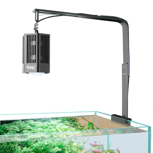 hygger Aquarium Planted Beleuchtung, 60W Vollspektrum Aquarium LED Beleuchtung, Clip on Planted Fish Tank Light für Aquarium Fördert das Pflanzenwachstum und Farbverstärkung von hygger