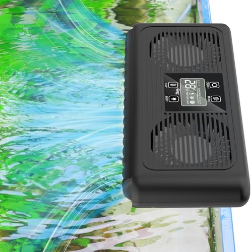 hygger Aquarium Cooler, Intelligent Automatische Temperaturregelung, Leiser Aquariumventilator, Einstellbare Luftgeschwindigkeit AquariumwasserküHler von hygger