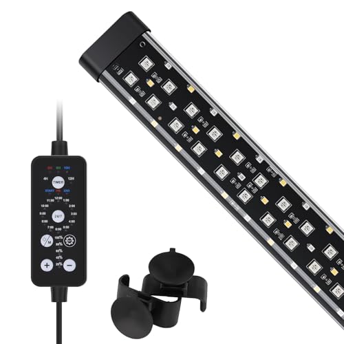 hygger Submersible Aquarium Led Beleuchtung,24/7 Mode Aquarium Light Full Spectrum LED mit Einstellbare Timer, 14W Fish Tank Lamp mit 9 Farben und 10 Einstellbare Helligkeit für 41-68cm Tank von hygger