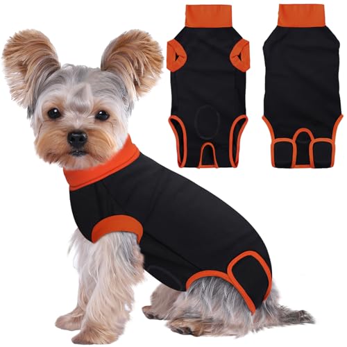 iBuddy Chirurgischer Genesungsanzug für Hunde, professionelles Haustier-Wundbandagen für Männer und Frauen, Anti-Lecken, atmungsaktiv, Hunde-Shirt, Größe XS, 2 Packungen von iBuddy