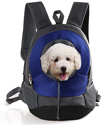 Rucksack für kleine Hunde und Katzen für Hunde Welpen Tragetasche Belüftet Verstellbar Gepolsterte Schultertasche mit Kopf-Out-Design, Tasche und sicherer Gürtel für U-Bahn von iEasey