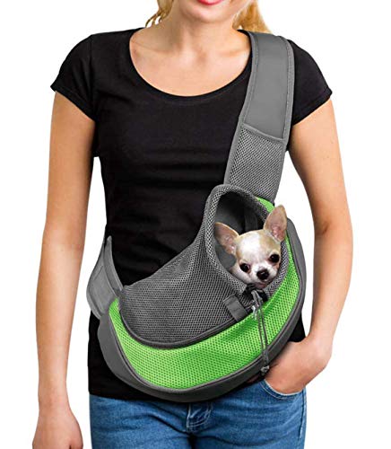 Tragbar Kleine Haustier Hunde Katzen Welpen Umhängetasche Reise Träger Schulter Beutel Atmungsaktiv Mesh Transporttasche Klein Hunde Katze Sling Pet Tragetuch Rucksack Pet Bag, S 0-2kg von iEasey