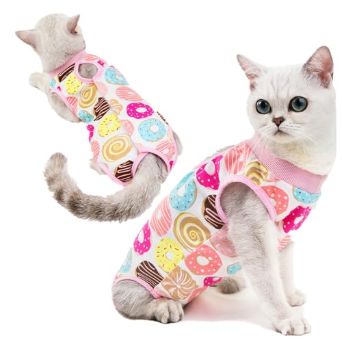 iFCOW Cat Surgery Recovery Suit, Cat Recovery Suit for abdominal wounds or skin diseases Body Suit Post Surgery Anti Lecken Pyjama Suit for Cats Kittens Puppy von iFCOW