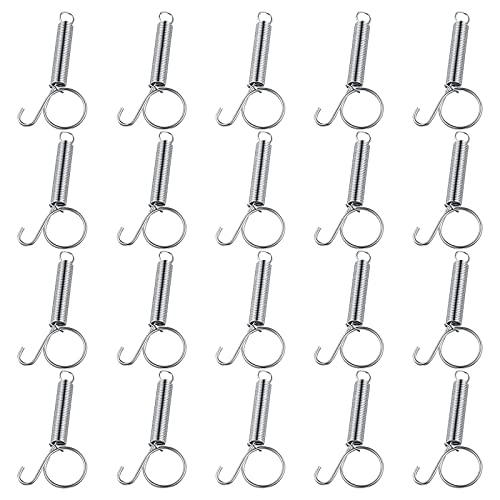 iFCOW Federtürriegel für Kaninchenkäfig, 20 Stück, Federriegel für Haustierkäfig, Tür, Metall-Fingerfederhaken zur Befestigung von Kaninchen, Vögeln, Nagetieren, Hamsterkäfigtür von iFCOW