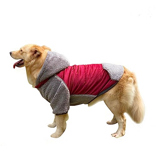 iFCOW Hund Winter Puffer Jacke, Hund Wintermantel Haustier Warm Reversible Fleece Hoodie Welpenjacke mit Kapuze für Kalter Winter von iFCOW