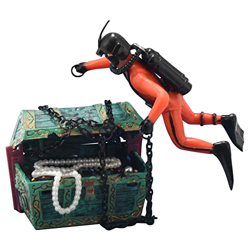 iFutniew Treasure Diver Dekoration für Aquarium, Orange von iFutniew