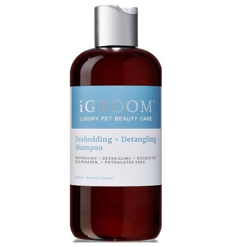 iGroom Deshedding & Detangling Hundeshampoo, luxuriöse Tierpflege, löst Verfilzungen und unerwünschte Unterwolle, verleiht Glanz und Volumen, hergestellt in USA, 473ml von iGroom