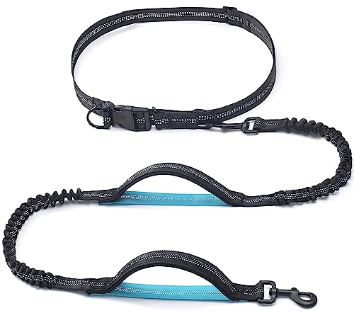 iYoShop Einziehbare freihändige Hundeleine - Doppelgriff Bungee Taille Leine für kleine, mittelgroße und große Hunde (11,3-68 kg) von iYoShop