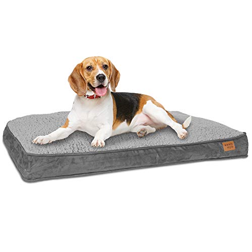 ib style Dreams Hundematte, Hundekissen waschbar, Hundematratze, Schlafplatz mittelgroße Hunde, Hundebett, Abnehmbarer Bezug, M Grau von ib style