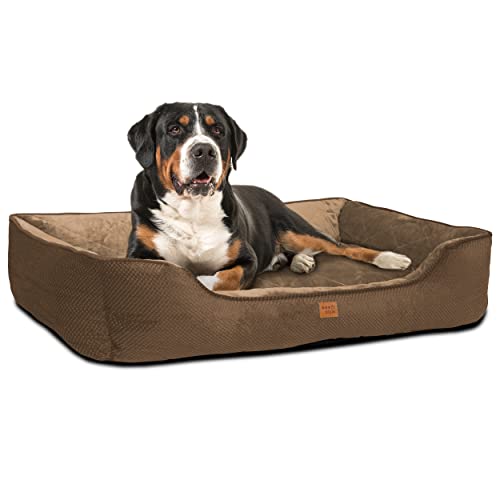 ib style Milo Hundebett, Hundekorb waschbar, Hundecouch, Schlafplatz, große Hunde, Hundesofa, Anti-Rutsch, XL Braun von ib style