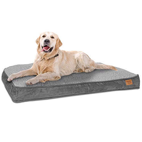 ib style Dreams Hundematte, Hundekissen waschbar, Hundematratze, Schlafplatz mittelgroße Hunde, Hundebett, Abnehmbarer Bezug, L Grau von ib style