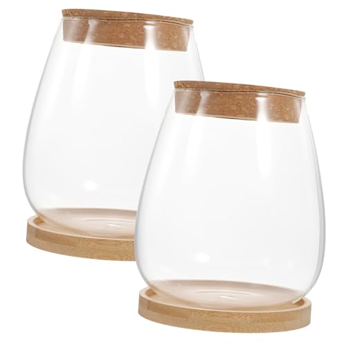 ibasenice 1 Satz Terrarium Pflanzer Vase mit Holzdeckel und Bambusunterlage Micro Landschaftsflasche für und Dekoration im Büro oder Zuhause ibasenice 1 Satz Terrarium Pflanzer Vase mit Holzdeckel und Bambusunterlage Micro Landschaftsflasche für und Dekoration im Büro oder Zuhause von ibasenice